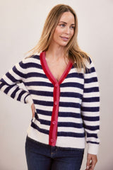 See Saw Angora/Nylon Stripe Cardigan