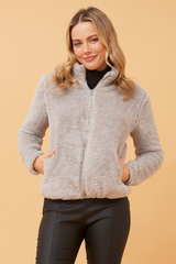 Caroline Morgan Zip Fluffy Jacket