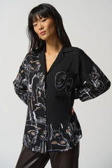 Joseph Ribkoff Face Print Blouse