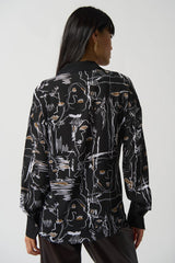 Joseph Ribkoff Face Print Blouse