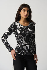 Joseph Ribkoff Letter Print Top