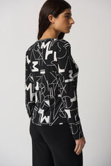 Joseph Ribkoff Letter Print Top
