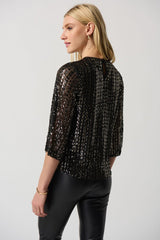 Joseph Ribkoff Sequin Boxy Top
