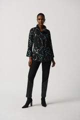 Joseph Ribkoff Printed Satin Mesh Jacket