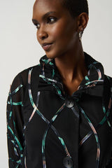 Joseph Ribkoff Printed Satin Mesh Jacket