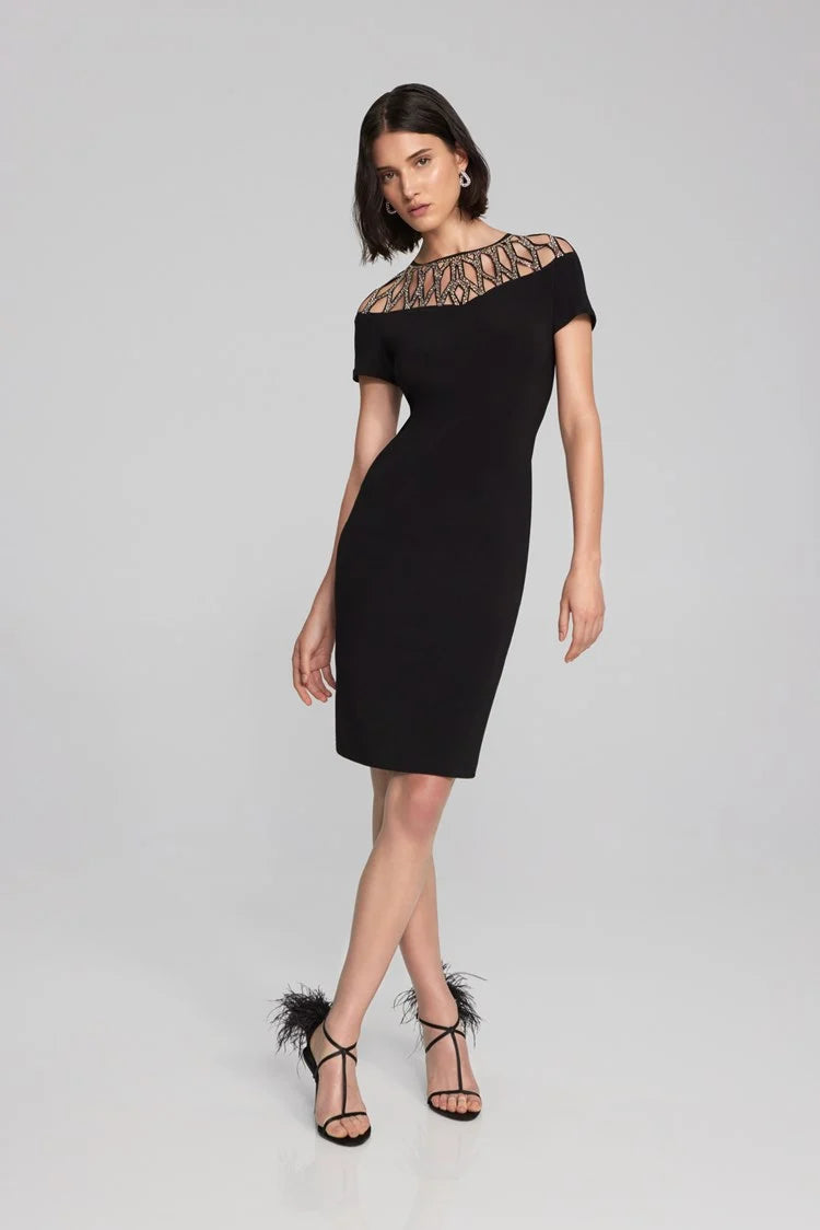 Joseph ribkoff black lace 2024 dress