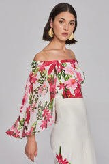 Joseph Ribkoff Floral off Shoulder Top