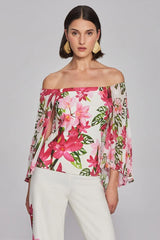 Joseph Ribkoff Floral off Shoulder Top