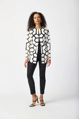 Joseph Ribkoff Laser Cut Leatherette Jacket