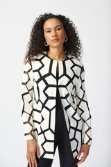 Joseph Ribkoff Laser Cut Leatherette Jacket