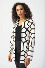 Joseph Ribkoff Laser Cut Leatherette Jacket