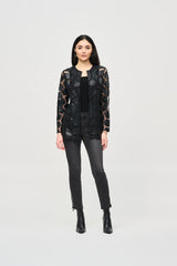 Joseph Ribkoff Laser Cut Leatherette Jacket