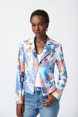Joseph Ribkoff Face Print Faux Suede Jacket