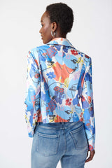 Joseph Ribkoff Face Print Faux Suede Jacket
