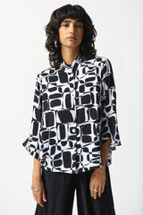 Joseph Ribkoff Geometric Print Trapeze Blouse
