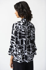 Joseph Ribkoff Geometric Print Trapeze Blouse