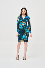 Joseph Ribkoff Bohemian Abstract Wrap Dress