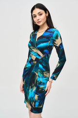 Joseph Ribkoff Bohemian Abstract Wrap Dress