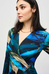 Joseph Ribkoff Bohemian Abstract Wrap Dress