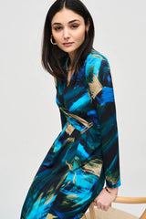 Joseph Ribkoff Bohemian Abstract Wrap Dress