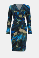 Joseph Ribkoff Bohemian Abstract Wrap Dress