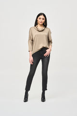 Joseph Ribkoff Satin Cowl Collar Top
