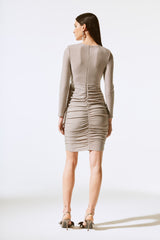 Joseph Ribkoff Glittery Ruched Bodycon Dress