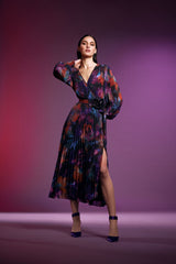 Joseph Ribkoff Chiffon Pleated Dress