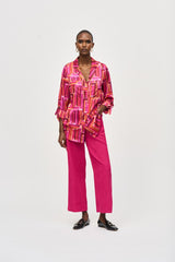 Joseph Ribkoff Satin Geometric Print Shirt