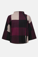Joseph Ribkoff Plaid Jacquard Sweater Knit Top
