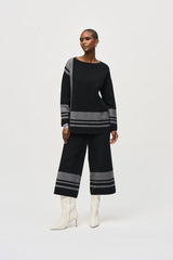 Joseph Ribkoff Jacquard Sweater Knit Top