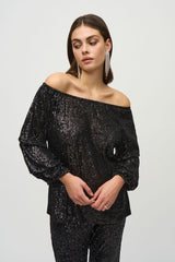 Joseph Ribkoff Glamorous Sequin Party Top