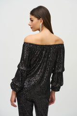 Joseph Ribkoff Glamorous Sequin Party Top