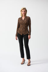 Joseph Ribkoff Animal Print Fitted Top