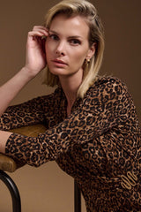 Joseph Ribkoff Animal Print Fitted Top
