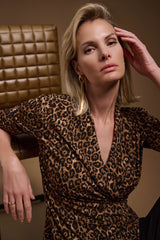 Joseph Ribkoff Animal Print Fitted Top