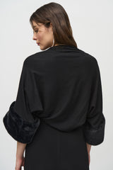 Joseph Ribkoff Cropped Fur Cuff Shrug