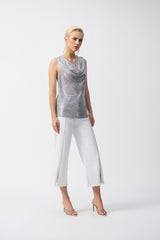 Joseph Ribkoff Foiled Melange Knit Top