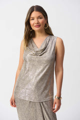 Joseph Ribkoff Foiled Melange Knit Top