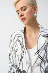 Joseph Ribkoff Faux Suede Floral Print Jacket