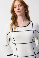 Joseph Ribkoff Plaid Sweater Knit Pullover