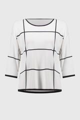 Joseph Ribkoff Plaid Sweater Knit Pullover