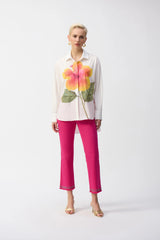 Joseph Ribkoff Embroidered Flower Cotton Shirt