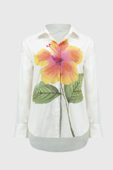 Joseph Ribkoff Embroidered Flower Cotton Shirt