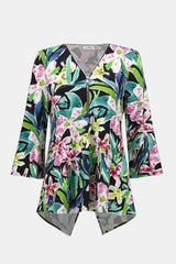 Joseph Ribkoff Knit Tropical Fit and Flare Top