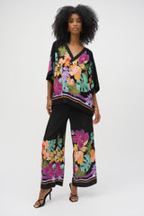 Joseph Ribkoff Woven Floral Print Boxy Top