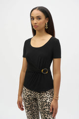 Joseph Ribkoff Fitted Top With Buckle Detail