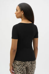 Joseph Ribkoff Fitted Top With Buckle Detail