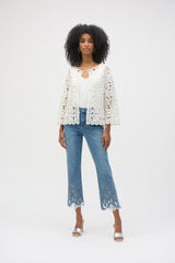 Joseph Ribkoff Stretch Crop Jeans with Embroidery