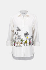 Joseph Ribkoff Stretch Poplin Print Shirt